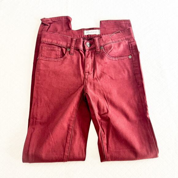 Madewell Skinny Skinny Burgundy Denim Jeans Colored Pants Size 24 - Picture 4 of 7